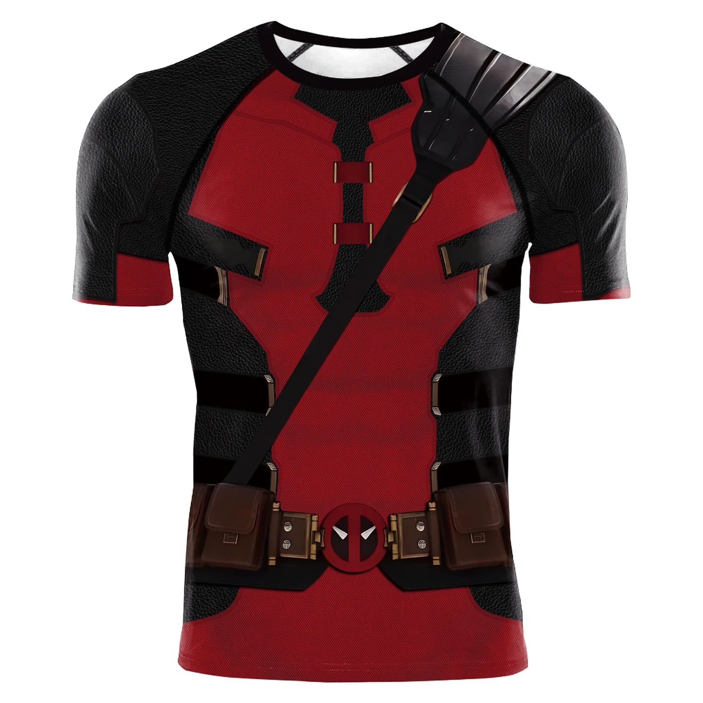 Wolverine Deadpool Superhero Compression Shirt – Men's Cosplay Costume for Halloween and Parties