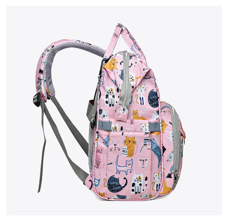 JoyTrail Mommy Backpack — Lightweight Printed Nylon Maternity & Baby Travel Bag with Large Capacity