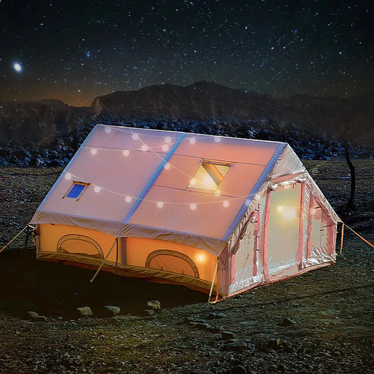 "The HexDome 129" – Battle-Ready Inflatable Fortress Tent for 8-10 Souls | Instant Setup Apocalypse Shelter with Pump