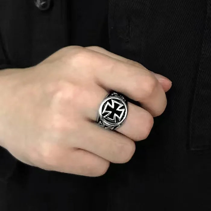 "HELLSILVER // Gothic Cross S925 Ring – Certified Street-Grade Authority for the Damned & the Dapper"