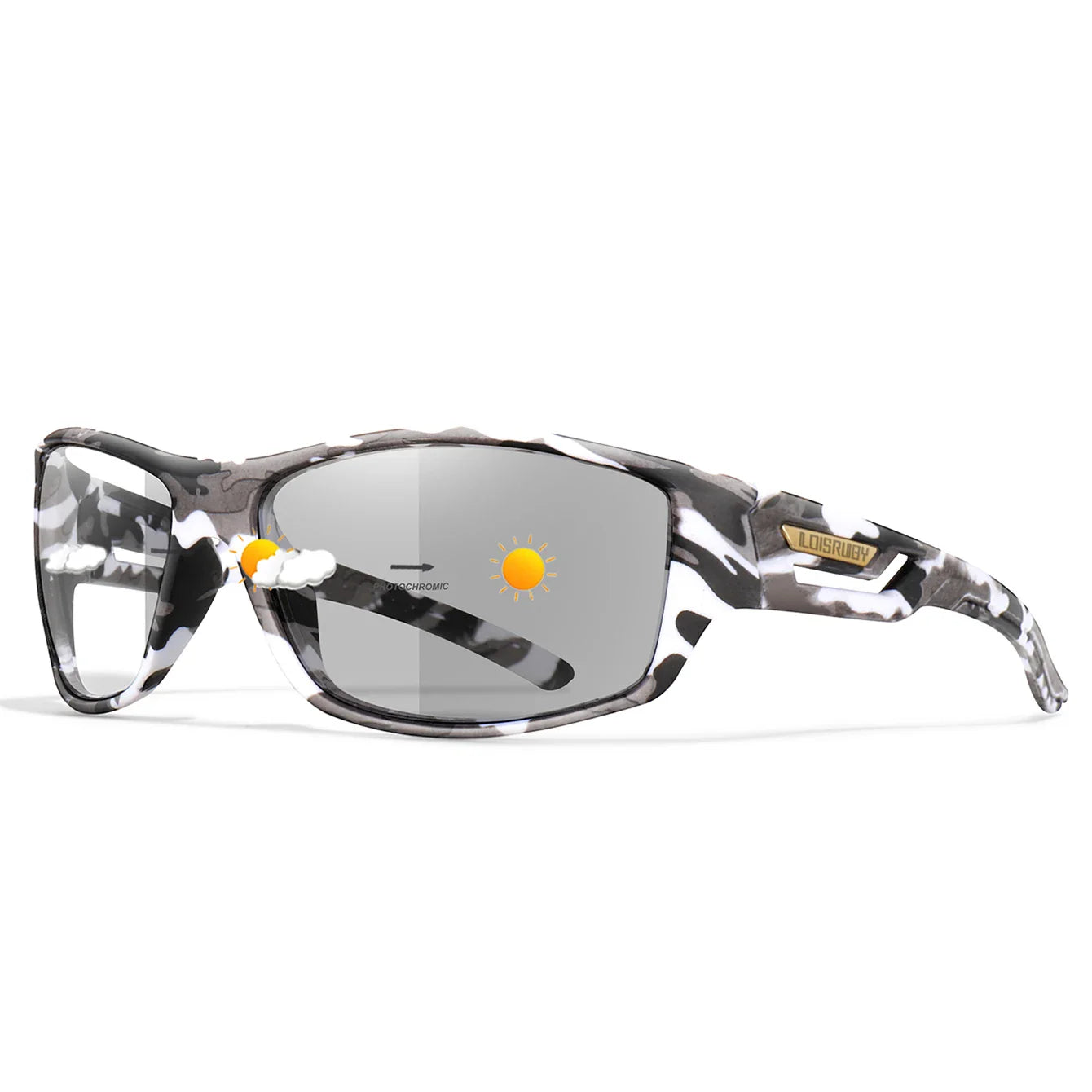LOISRUBY CamoShift Photochromic Cycling Sunglasses – Road-Ready Vision for Every Light & Every Ride