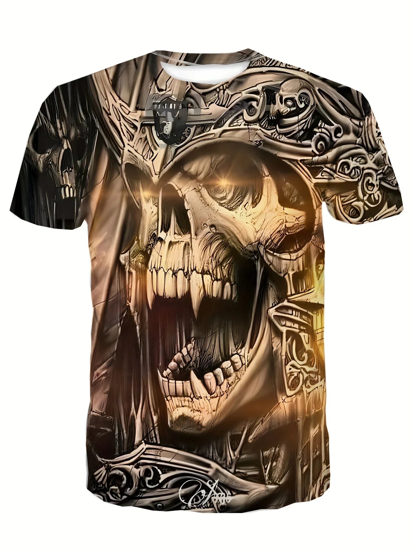 Dead Cool – Skull Print Men’s Oversized Streetwear T-Shirt (Summer Stretch Casual Tee)
