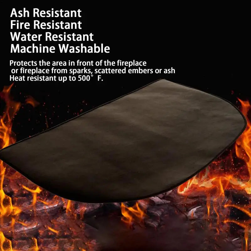 Double-Layer Fireproof Fireplace Mat – Heat-Resistant Fiberglass Floor Protector for Wood Floors & Hearth Safety