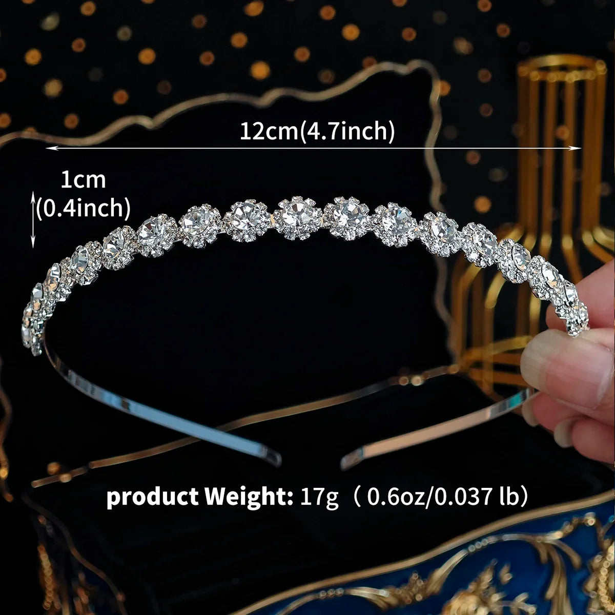 Sparkling Rhinestones Hair bands Fashionable Crown Handmade Head Bands Jewelry Accessories School Halloween Gifts for Girls