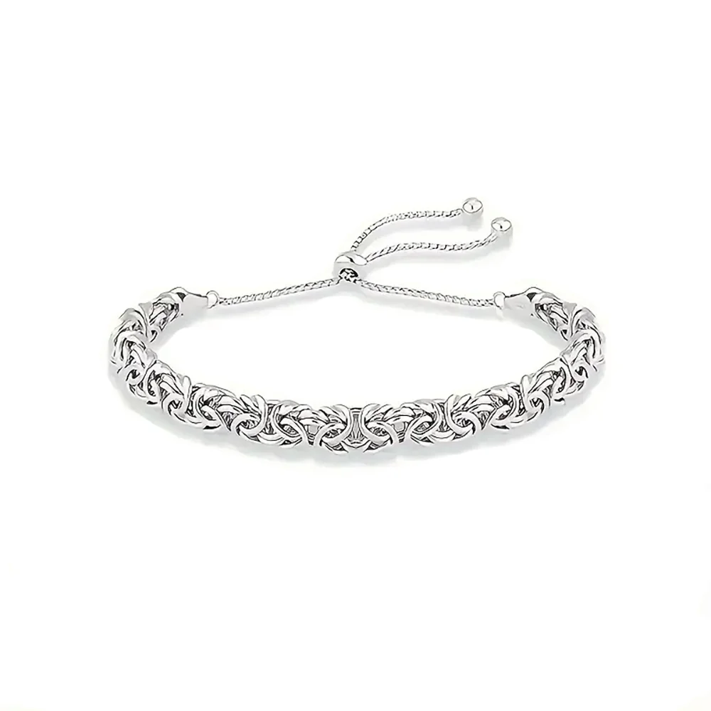 Imperial Pulse S925 Silver Byzantine Chain | Italian Rock Royalty Bracelet For Men & Women ⚡
