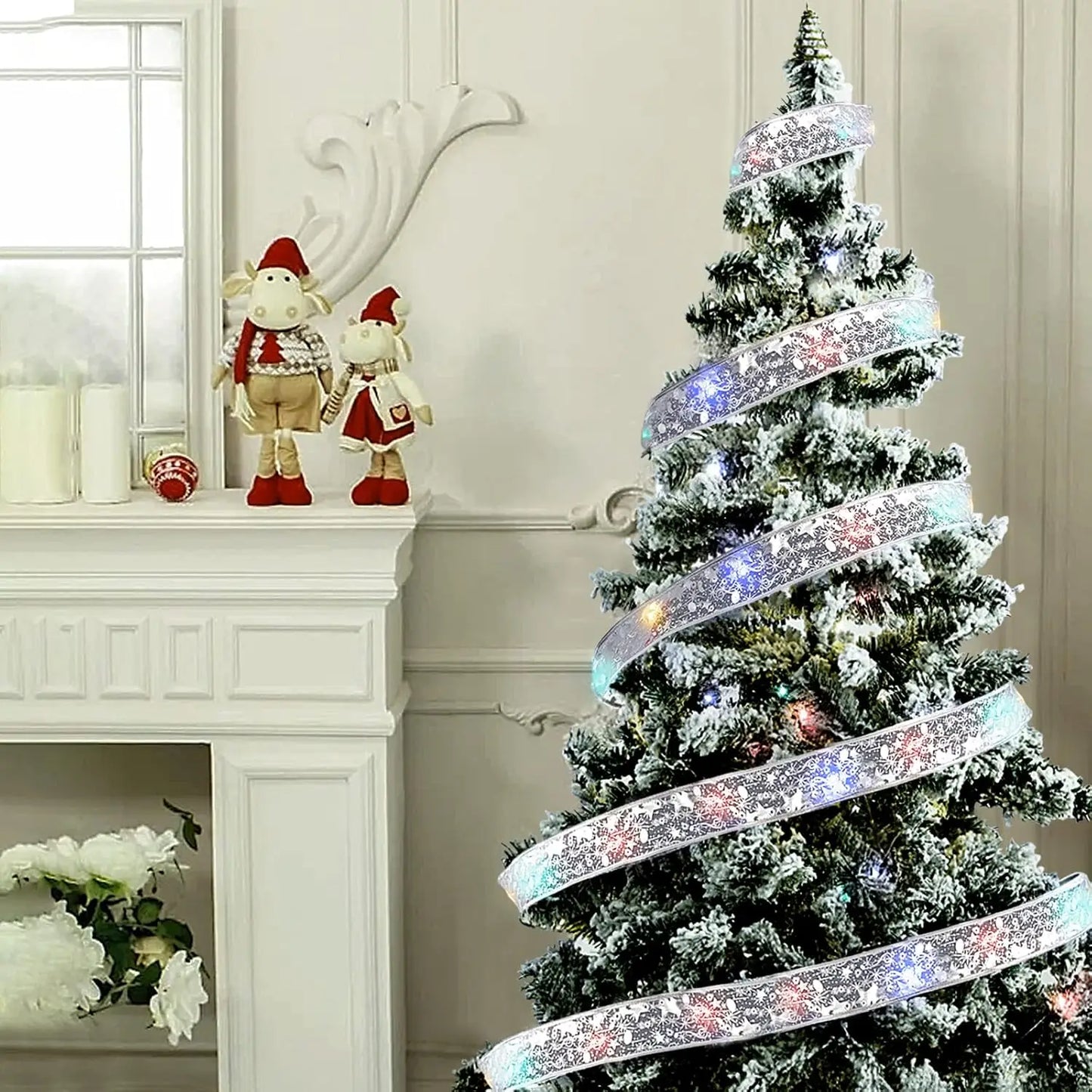 THOOBO! GlowRibbon Fairy Lights — 3m/5m Christmas Bow String Lights for Trees, Mantels & DIY Décor (Battery Powered) ✨