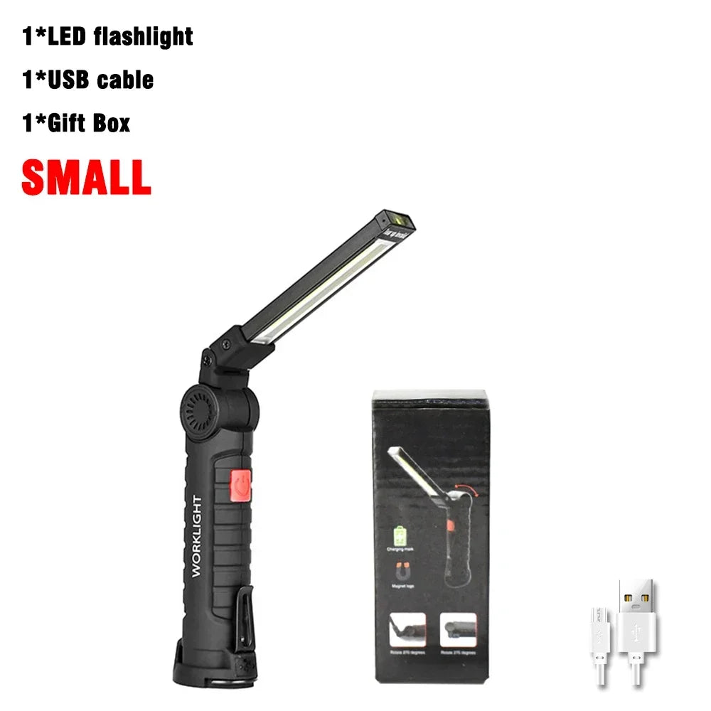“Grip & Glow Pro” Magnetic COB LED Work Light – Pocket Torch Meets Power Bank