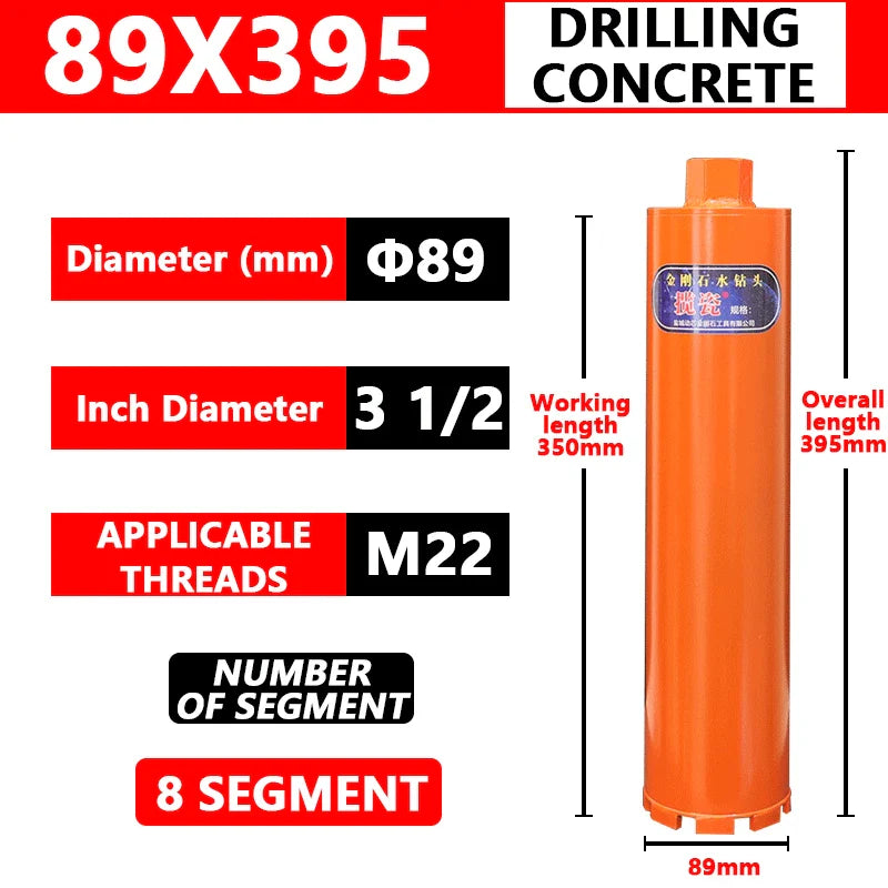 Concrete Killer 395 – Lizard Vigilante Diamond Core Drill Bit for Reinforced Concrete (25–200mm) | Aircon Wall Puncher from Hell
