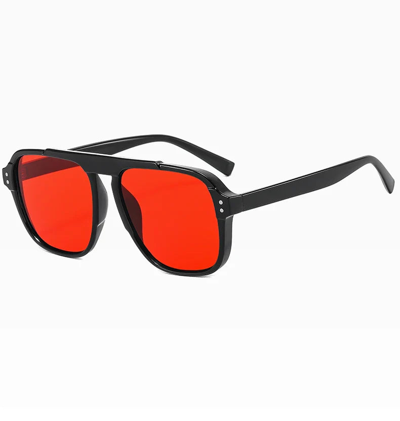 RiotVision Red Rivet Shades – Oversized Square Sunglasses for Rockstars and Outlaws