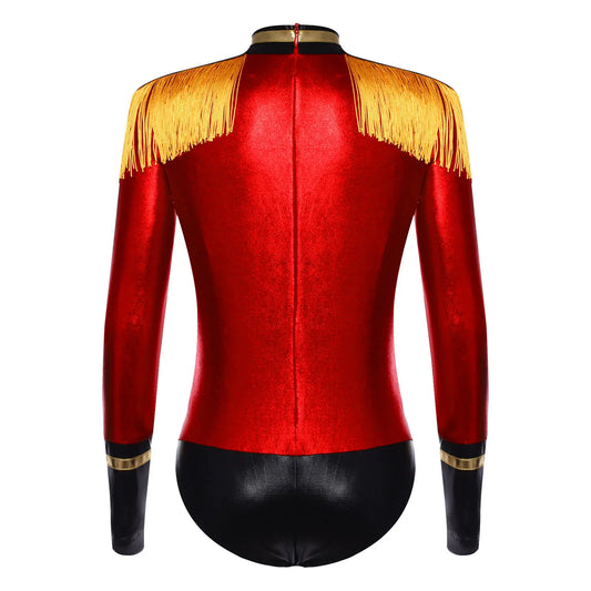 Girls Nutcracker Circus Ringmaster Costume – Medieval Royal Military Leotard Jumpsuit Halloween Cosplay