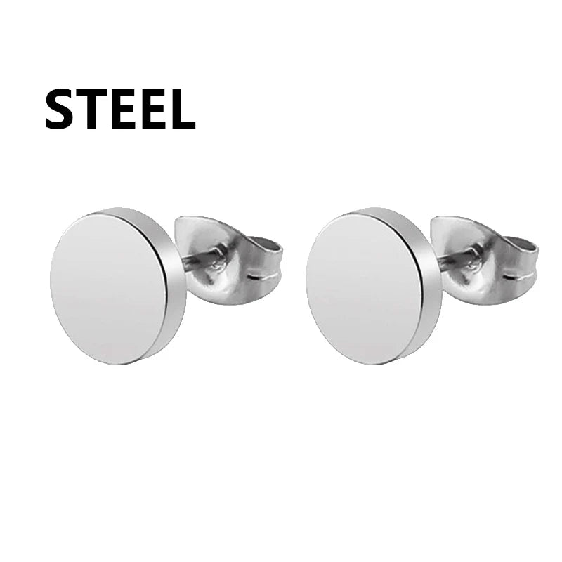 Punk Stainless Steel Stud Earrings - Edgy and Stylish