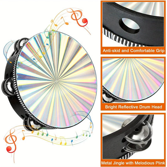 Shattertone Riot Tambourine – Reflective Double-Row Percussion Weapon for Stage Freakouts & Rhythm Rebels