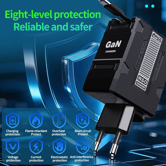 Xiaomi 120W Dual-Port GaN Fast Charger – High-Speed USB-C PD Adapter For iPhone 15, Samsung, Huawei & More