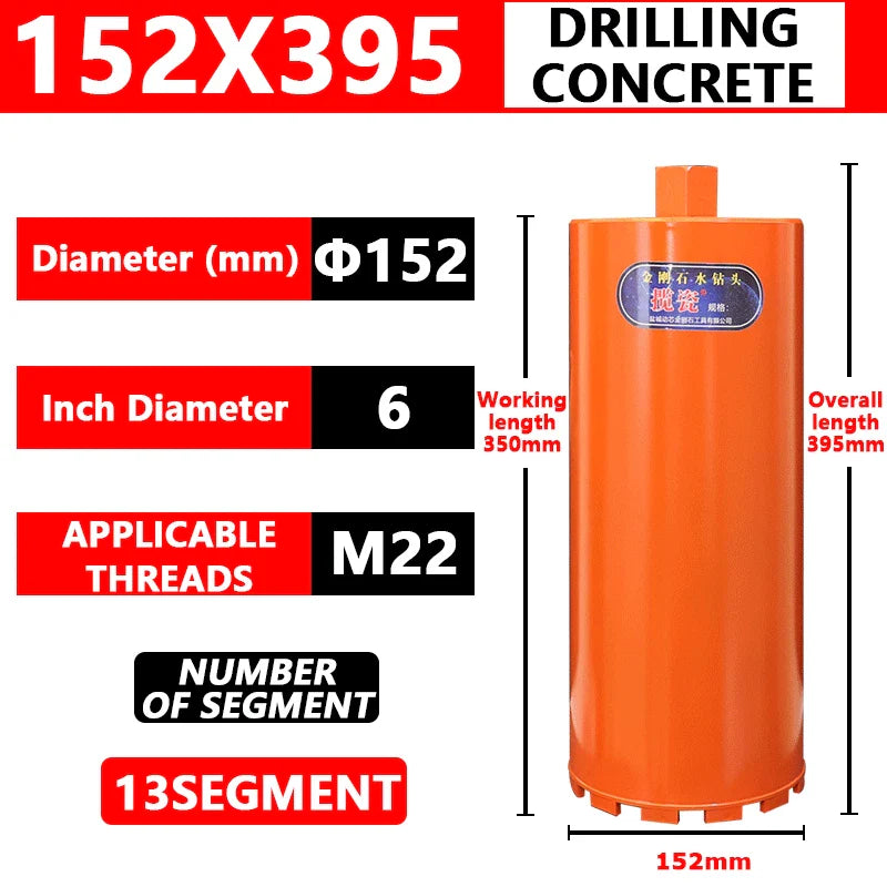 Concrete Killer 395 – Lizard Vigilante Diamond Core Drill Bit for Reinforced Concrete (25–200mm) | Aircon Wall Puncher from Hell