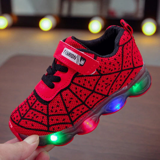 Disney Spiderman Kids Sneakers – Light-Up Breathable Shoes for Boys