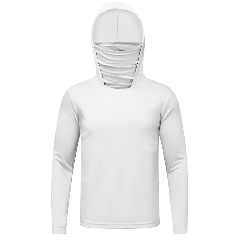 Inferno Chill Men’s Ice Silk Hooded Long Sleeve – Ultra-Thin Outdoor Sunscreen Pullover