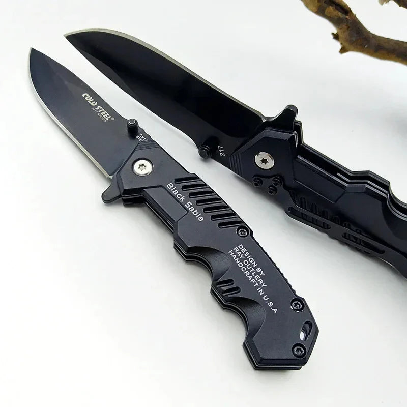 AUSUM 200mm Tactical EDC Pocket Knife – No-Lock Survival-Grade Outdoor Utility Blade for Construction, Hiking, Hunting, and Emergency Use