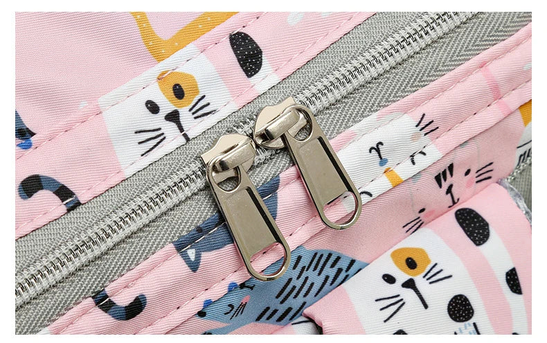 JoyTrail Mommy Backpack — Lightweight Printed Nylon Maternity & Baby Travel Bag with Large Capacity