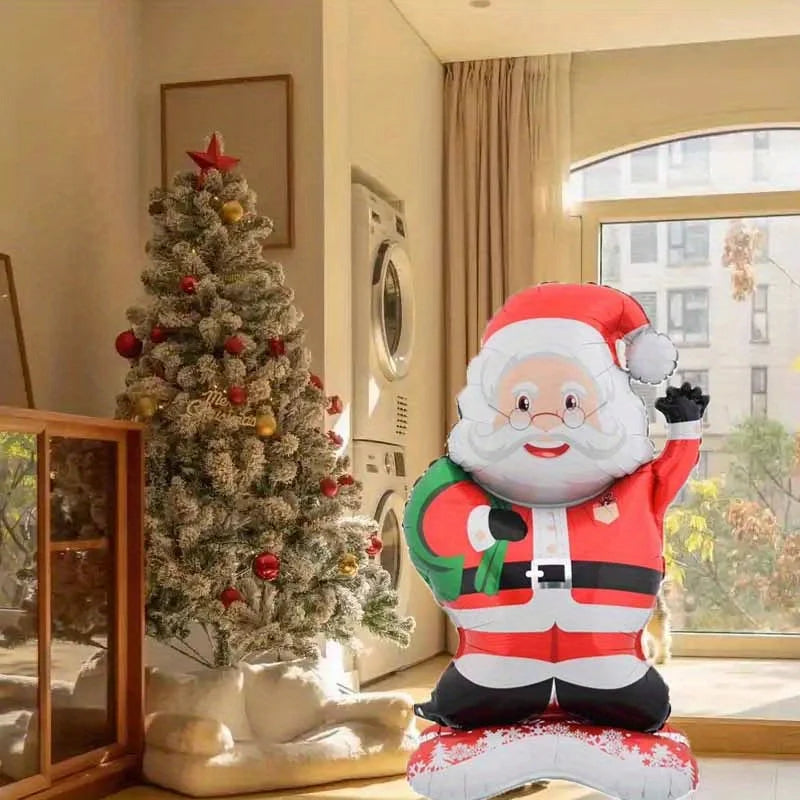 Standing Santa Claus Foil Balloon – 1/2pc Christmas Party Decoration for Holiday, Family, and New Year Celebrations 🎅✨