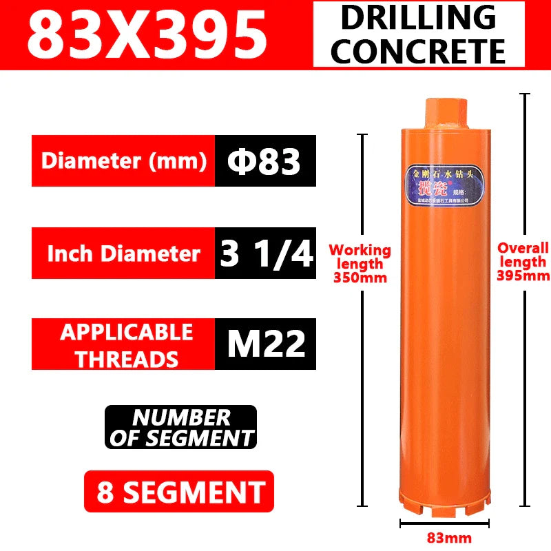 Concrete Killer 395 – Lizard Vigilante Diamond Core Drill Bit for Reinforced Concrete (25–200mm) | Aircon Wall Puncher from Hell