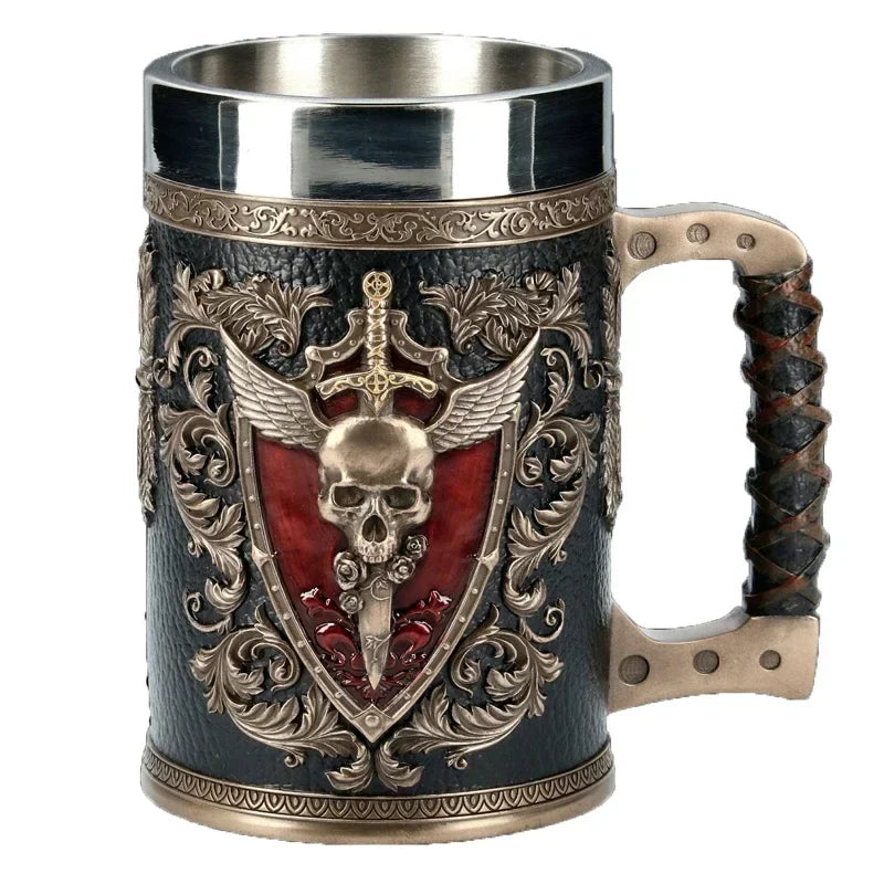 Warhorse Medusa Beer Mug – 600ml Stainless Steel Barbarian Chalice for Warriors, Fathers & Rock Legends