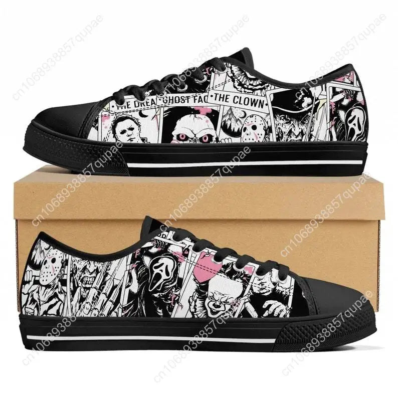 Horror Halloween 3D Canvas Sneakers – Custom Low Top Shoes for Men Women Teens