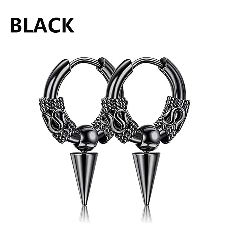 Punk Stainless Steel Stud Earrings - Edgy and Stylish