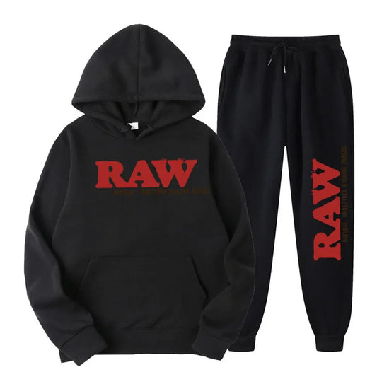 RAW Mode 2024 Street Set — V-Neck Running Hoodie + Sweatpants 2-Piece Power Pack