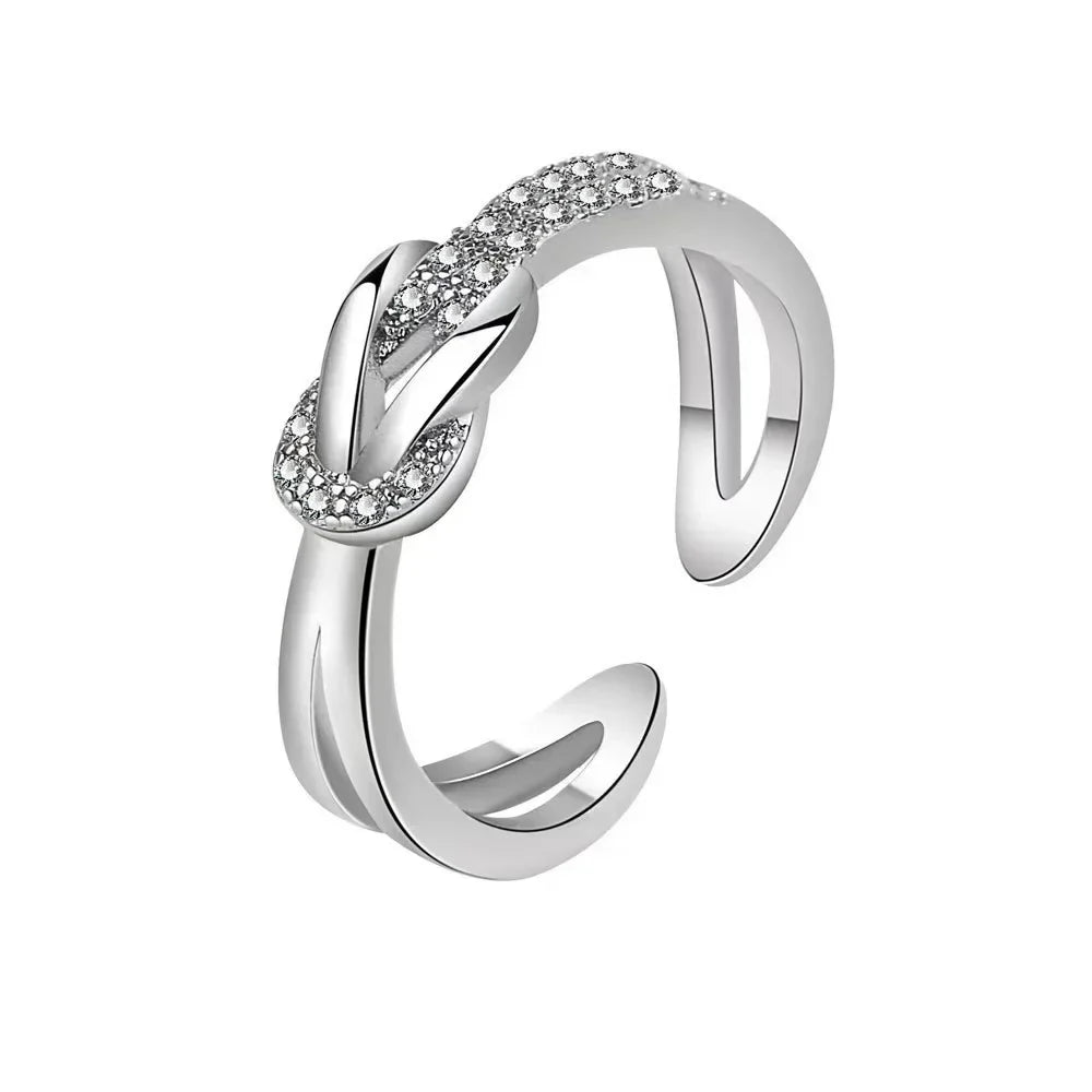 Lumé Curve Adjustable Zircon Ring — Effortless Sparkle for Every Kind of Day