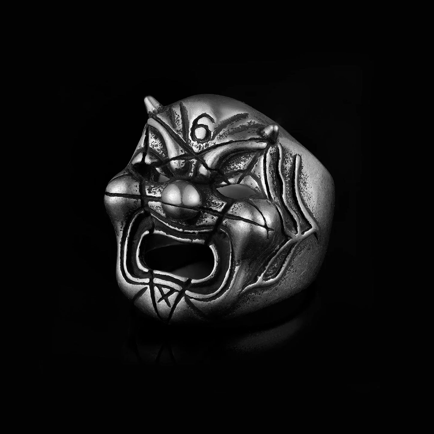 Stainless Steel Evil Skull Biker Ring – 316L Men’s Industrial-Grade Punk Rock Power Band (US Sizes, 30.5g Beast Weight)