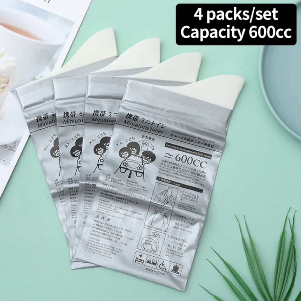 GoTime Bags – 4–40Pc Travel Pee & Emergency Urine Bags for Men, Women & Kids | 600ml/700ml Portable Leakproof Mini Toilets