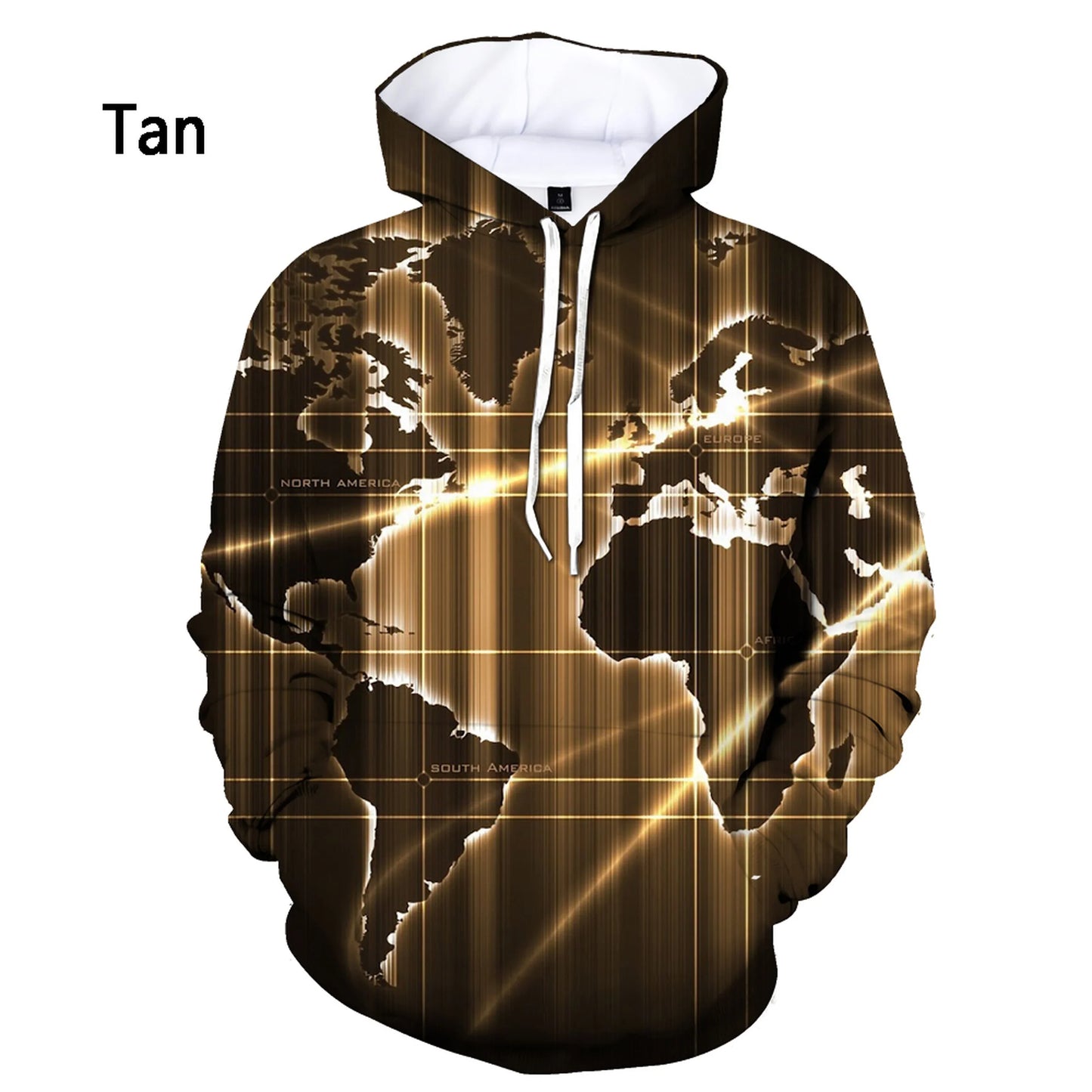 World Map 3D Printed Hoodie – Lizard Vigilante Hip Hop Streetwear Pullover