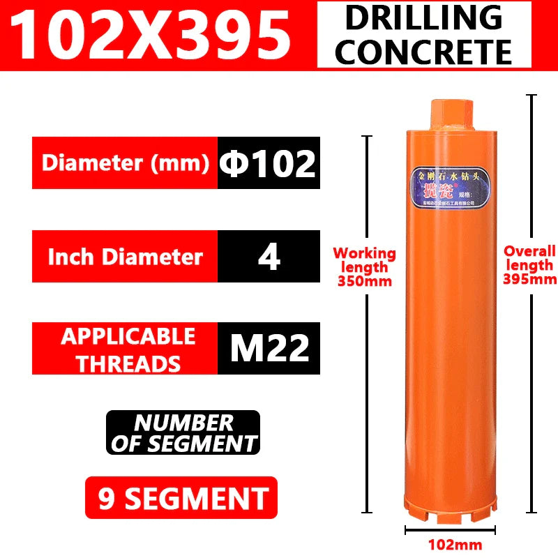 Concrete Killer 395 – Lizard Vigilante Diamond Core Drill Bit for Reinforced Concrete (25–200mm) | Aircon Wall Puncher from Hell