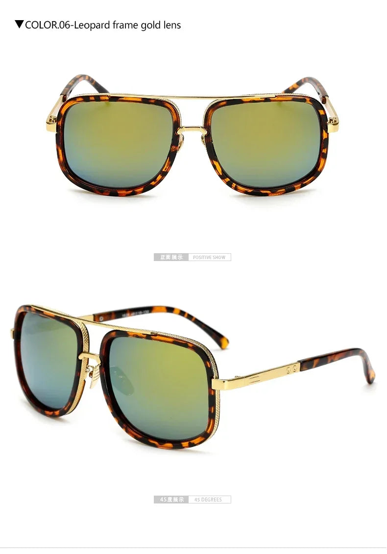 DEATHEYES KP1828 – Oversized Metal Gradient Sunglasses for Men | GTA Getaway Edition UV400 Shades