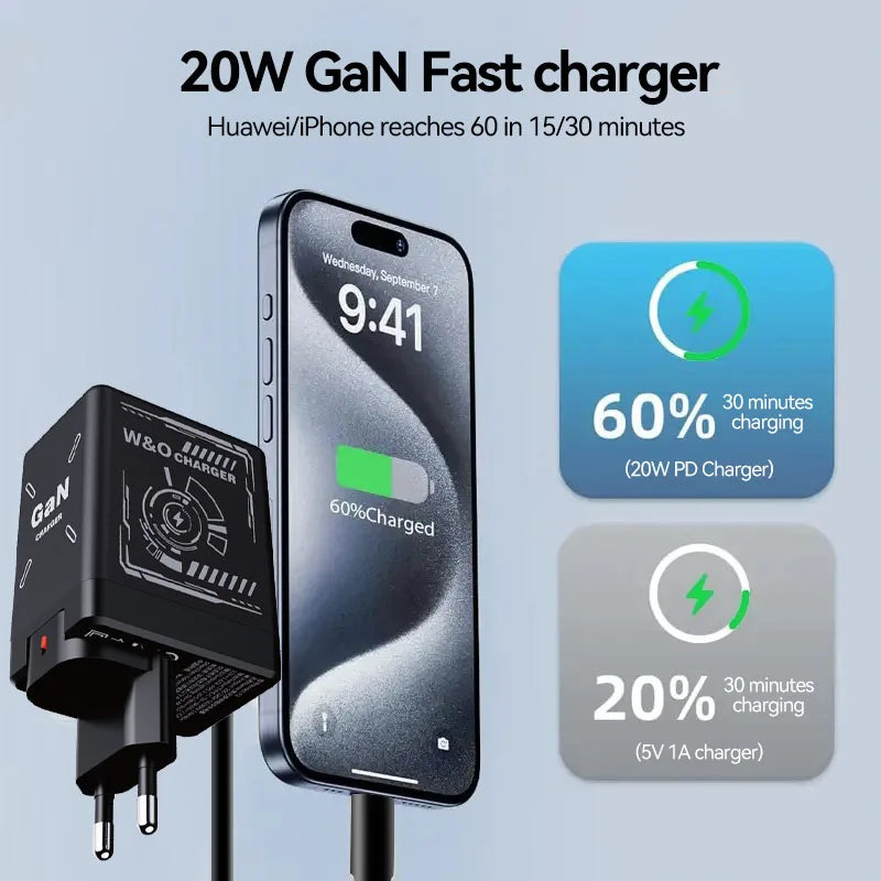 W&O GaN Fast Charging Cable – Liquid Silicone Power for Type-C & Lightning