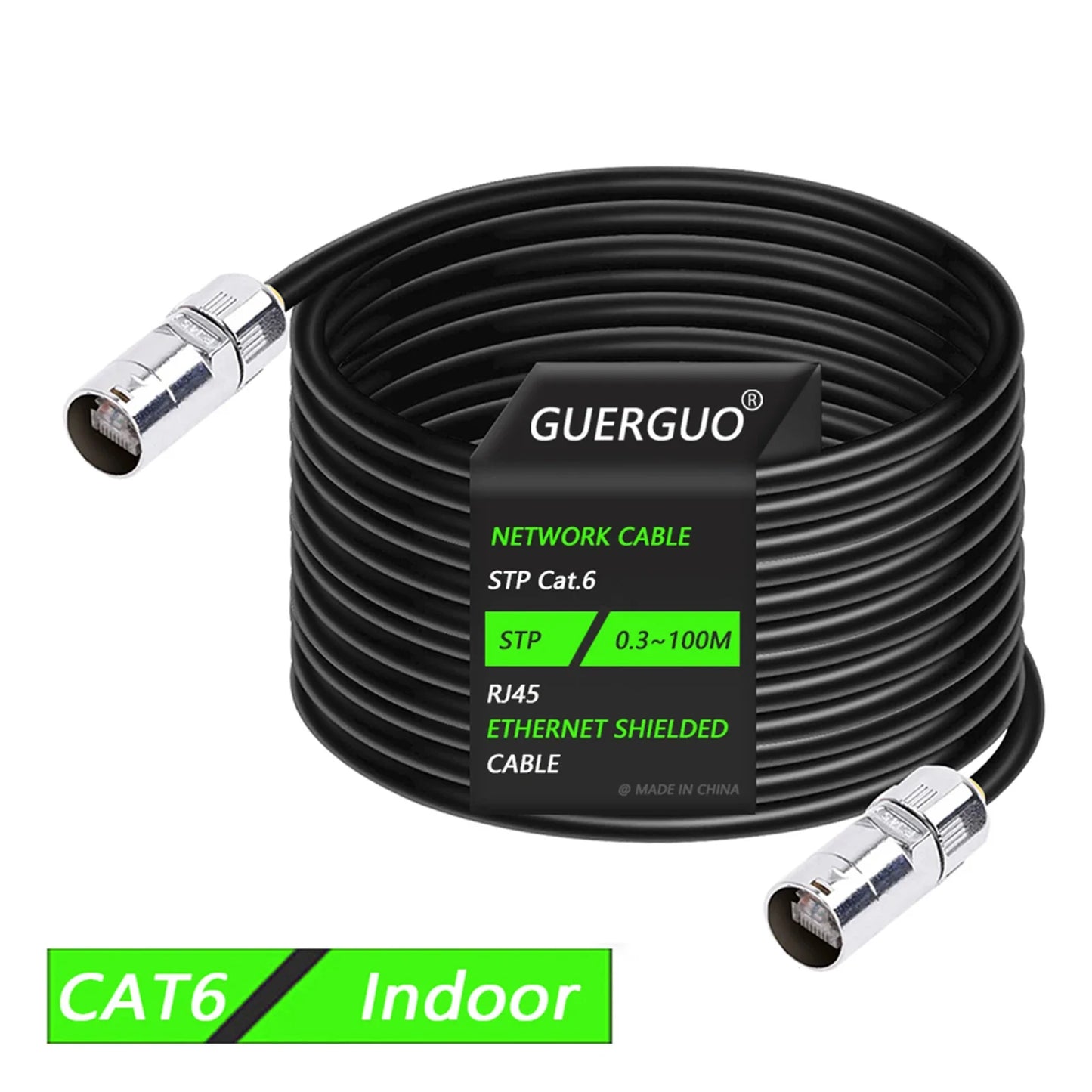 "Cable to the Grave" Ultra Shielded Cat5/Cat6 LAN Line – 0.3M-100M Stage-Ready STP/SFTP Ethernet Cable with Zinc Armor Ends