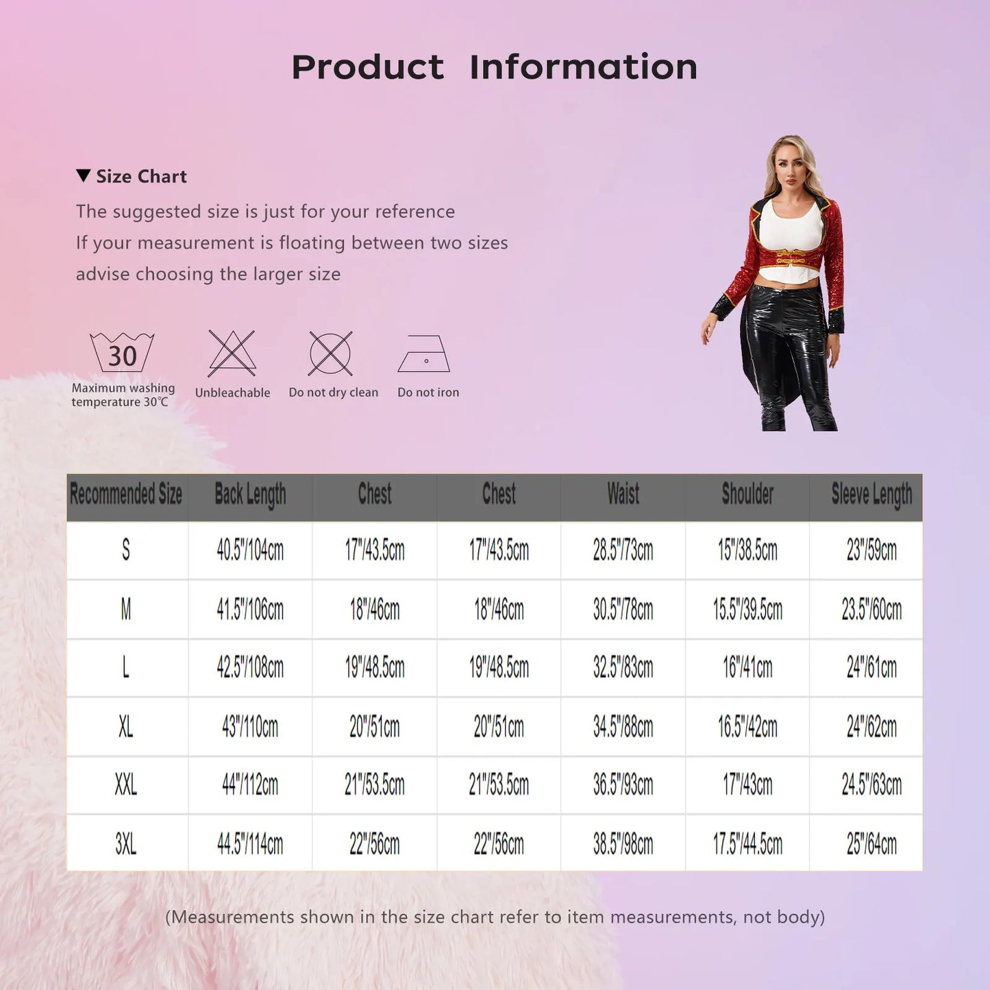 Women’s Circus Ringmaster Sequin Tailcoat Jacket – Magician Cosplay Costume for Halloween and Carnival