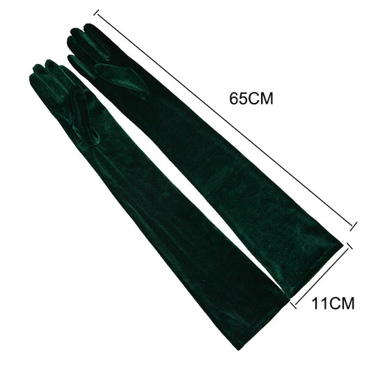 Luxury Velvet 65CM Long Gloves for Women – Elegant & Warm Winter Dress Gloves for Prom, Wedding & Special Occasions