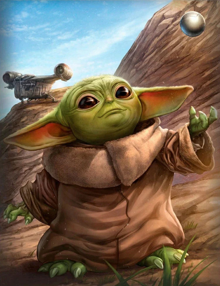 Baby Yoda Star Wars 5D Diamond Painting Cross Stitch Set – Ultimate DIY Sparkle Mosaic Art for Epic Home Decor & Gift