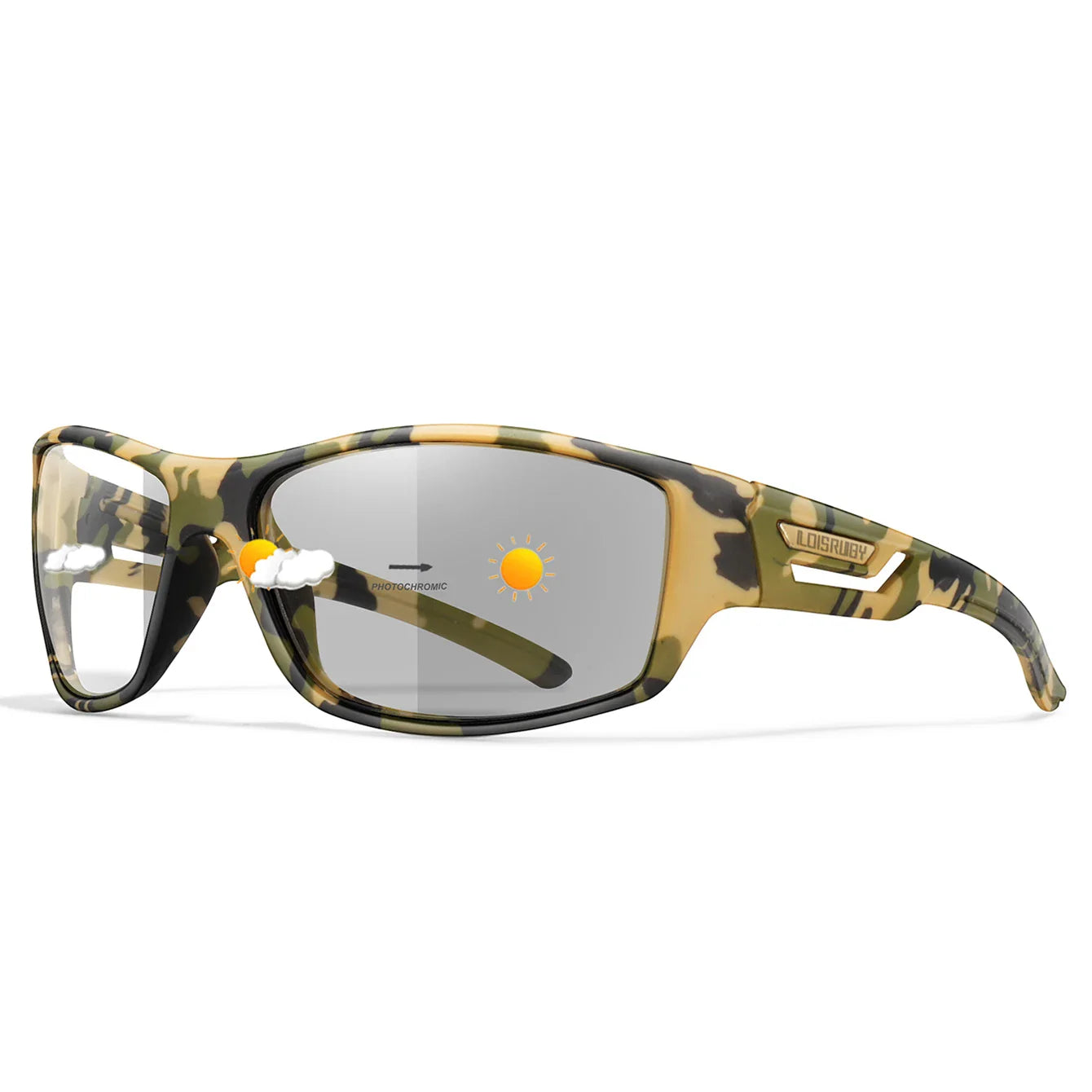LOISRUBY CamoShift Photochromic Cycling Sunglasses – Road-Ready Vision for Every Light & Every Ride