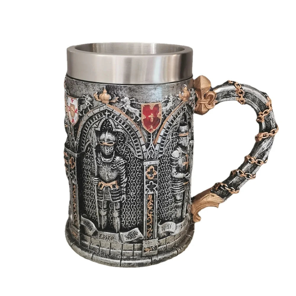 Warhorse Medusa Beer Mug – 600ml Stainless Steel Barbarian Chalice for Warriors, Fathers & Rock Legends