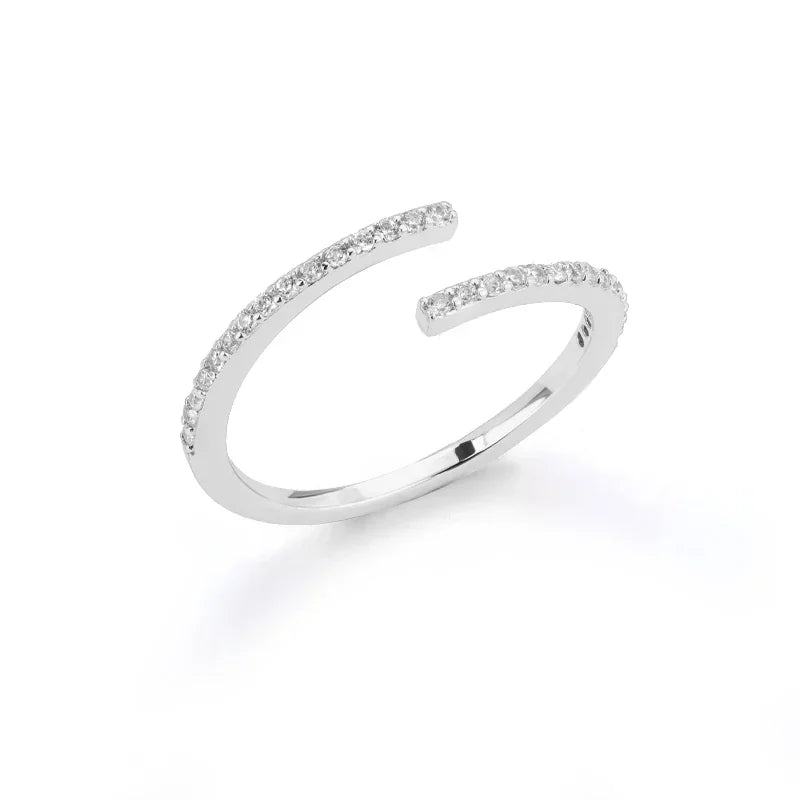 Lumé Curve Adjustable Zircon Ring — Effortless Sparkle for Every Kind of Day