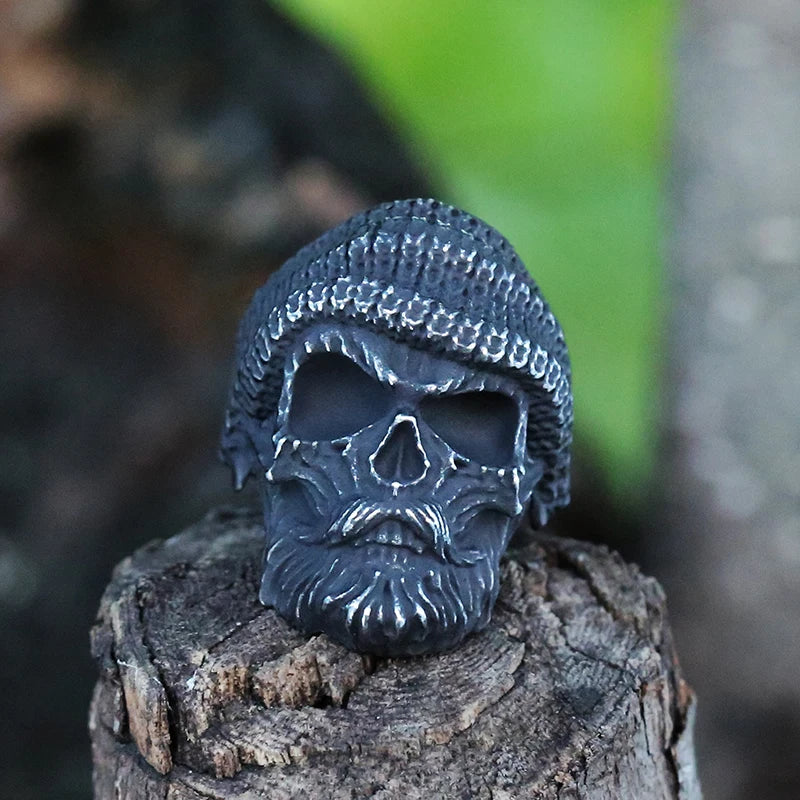 Stainless Steel Evil Skull Biker Ring – 316L Men’s Industrial-Grade Punk Rock Power Band (US Sizes, 30.5g Beast Weight)