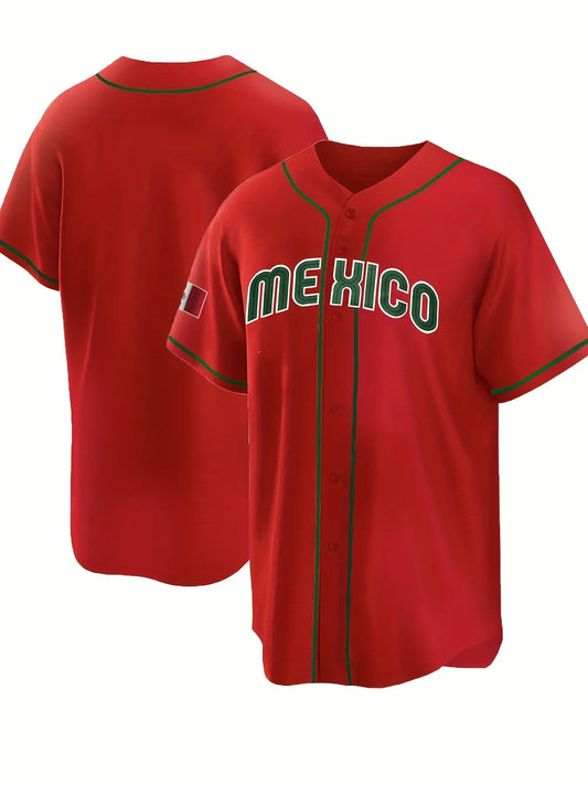 3D Mexican Flag Baseball Jersey – Hardcore Street Fit, Sport-Ready, Festival Loudwear for Men & Women