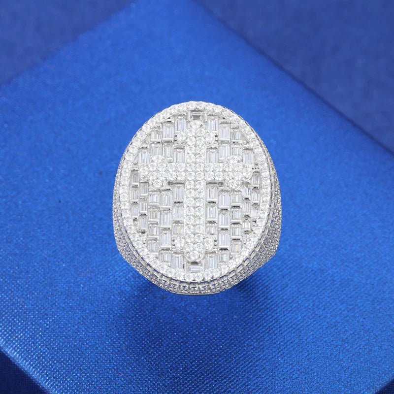 Dominion S925 VVS Moissanite Lion Ring – Precision-Crafted Sterling Silver Alpha Statement Band for Men | Tested D Grade Ice, Prong Set Power Symbol