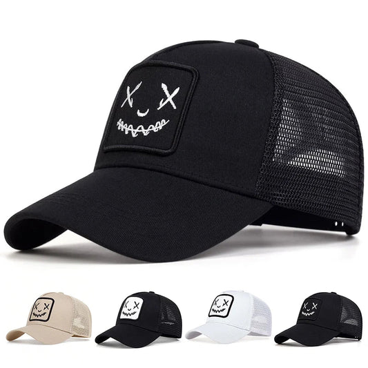Unisex XX Embroidery Mesh Baseball Cap – Adjustable Sunscreen Hat for Casual Outdoor Travel