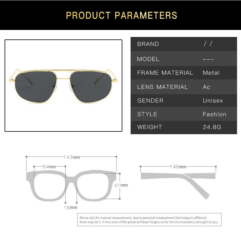 ThrasherVision Metal Punk Half-Frame Pilot Shades – UV400 Gradient Eyewear for Rebels & Rockstars