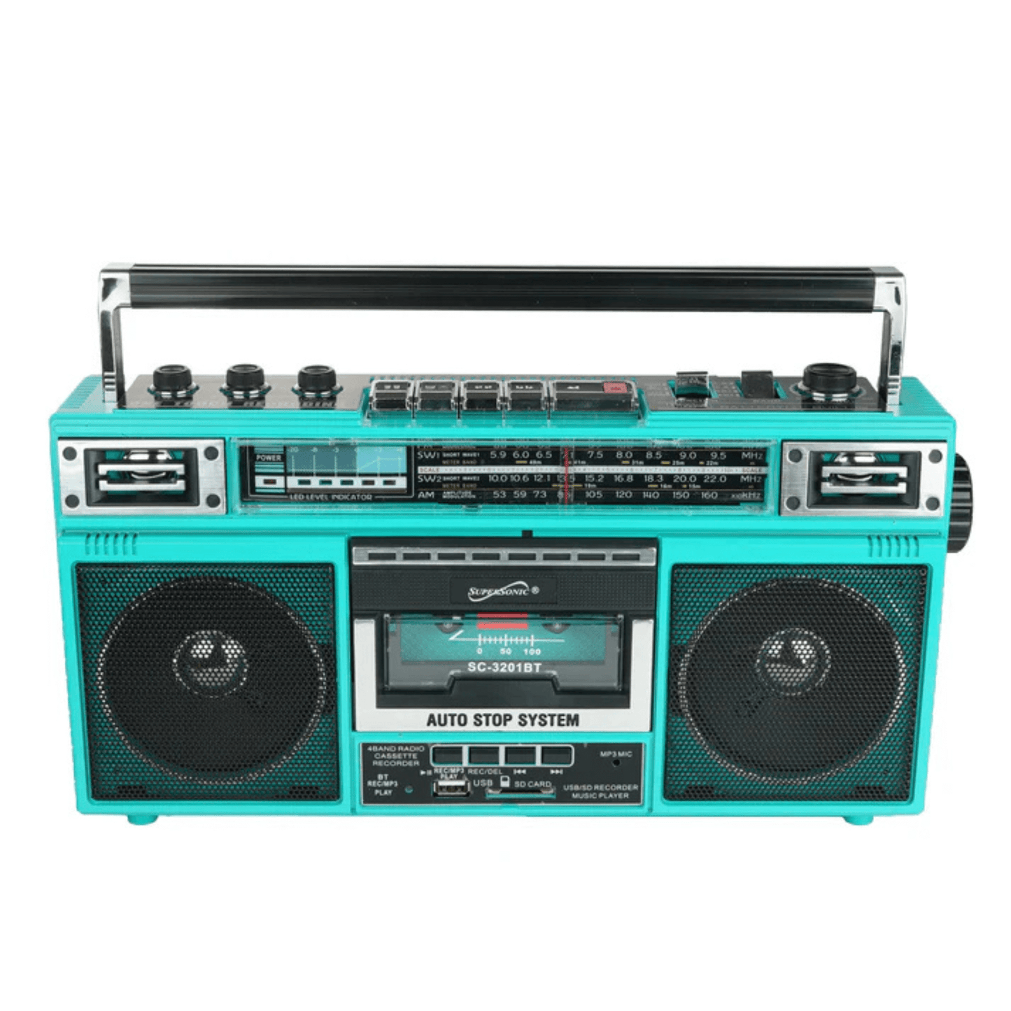 Supersonic 4 Band Bluetooth Radio & Cassette Player + Cassette To Mp3 Converter