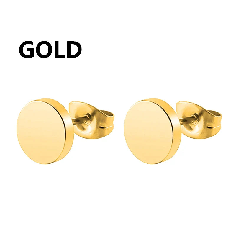 Punk Stainless Steel Stud Earrings - Edgy and Stylish