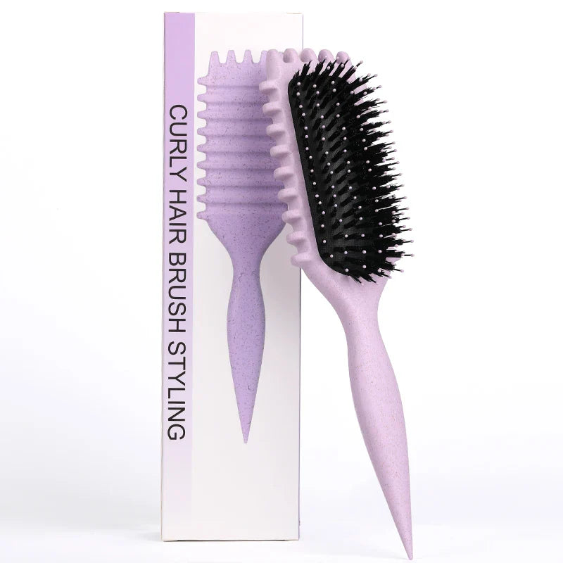 CurlCrafter Salon Styling Brush – Pro Curly Hair Comb for Men & Women, Anti-Pull Detangler & Shaping Tool 💇‍♀️✨